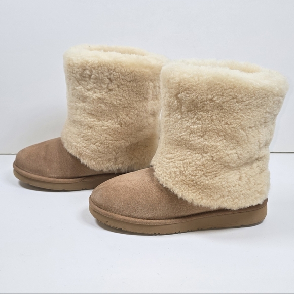 Ugg Maylin Cozy Shearling Winter Suede Cuff Boots Pull On Sz.7 Outdoor Luxury - Picture 2 of 12